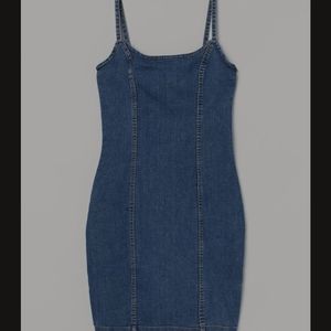 H&M denim fitted mini dress